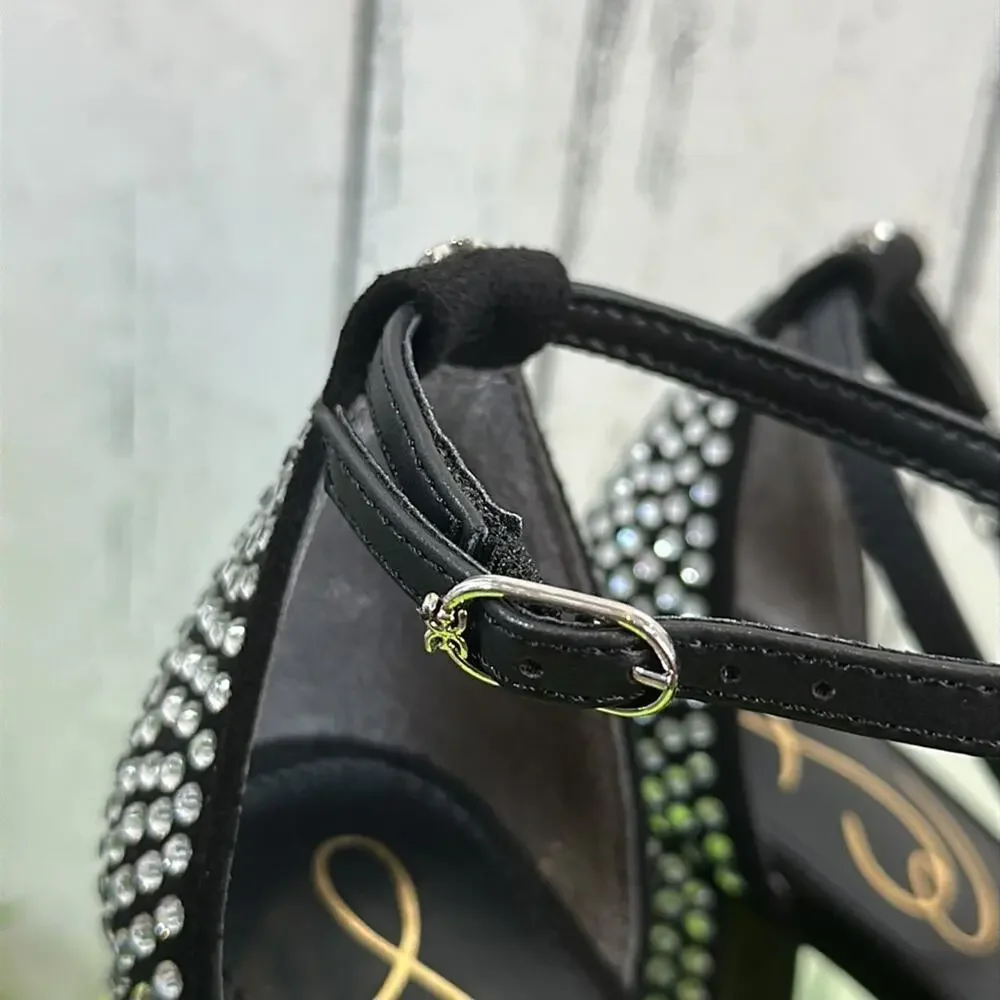 Sam Edelman Black Platform Sandals with Silver Studs